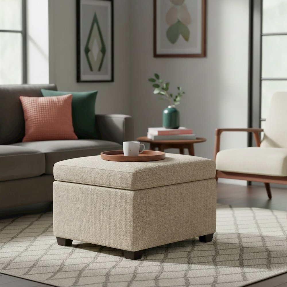 Jackson Square Storage Ottoman Matisse Ivory