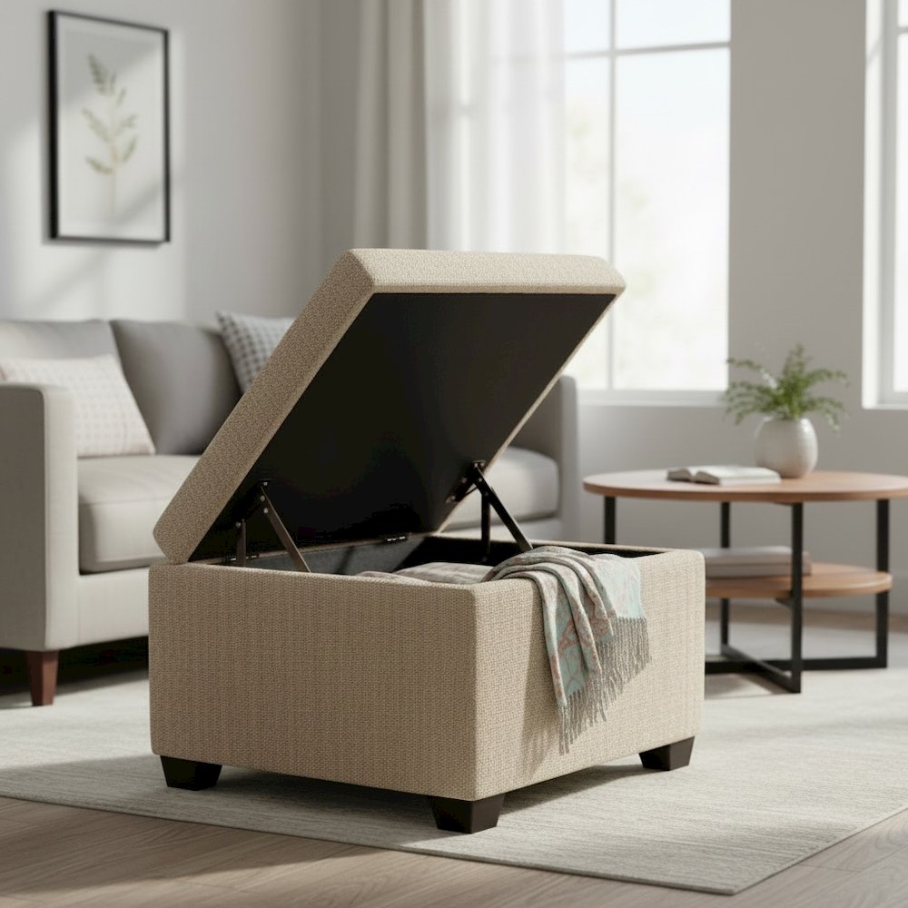Jackson Square Storage Ottoman Matisse Ivory