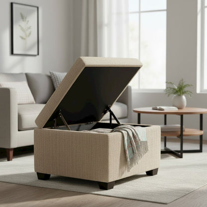Jackson Square Storage Ottoman Matisse Ivory