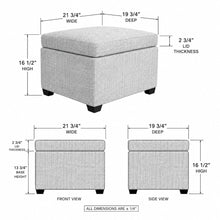 Jackson Square Storage Ottoman Matisse Ivory