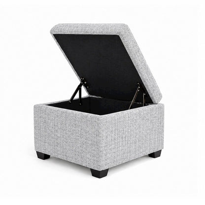Jackson Square Storage Ottoman Matisse Silver