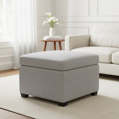 Jackson Square Storage Ottoman Matisse Silver