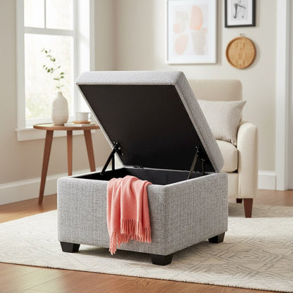 Jackson Square Storage Ottoman Matisse Silver