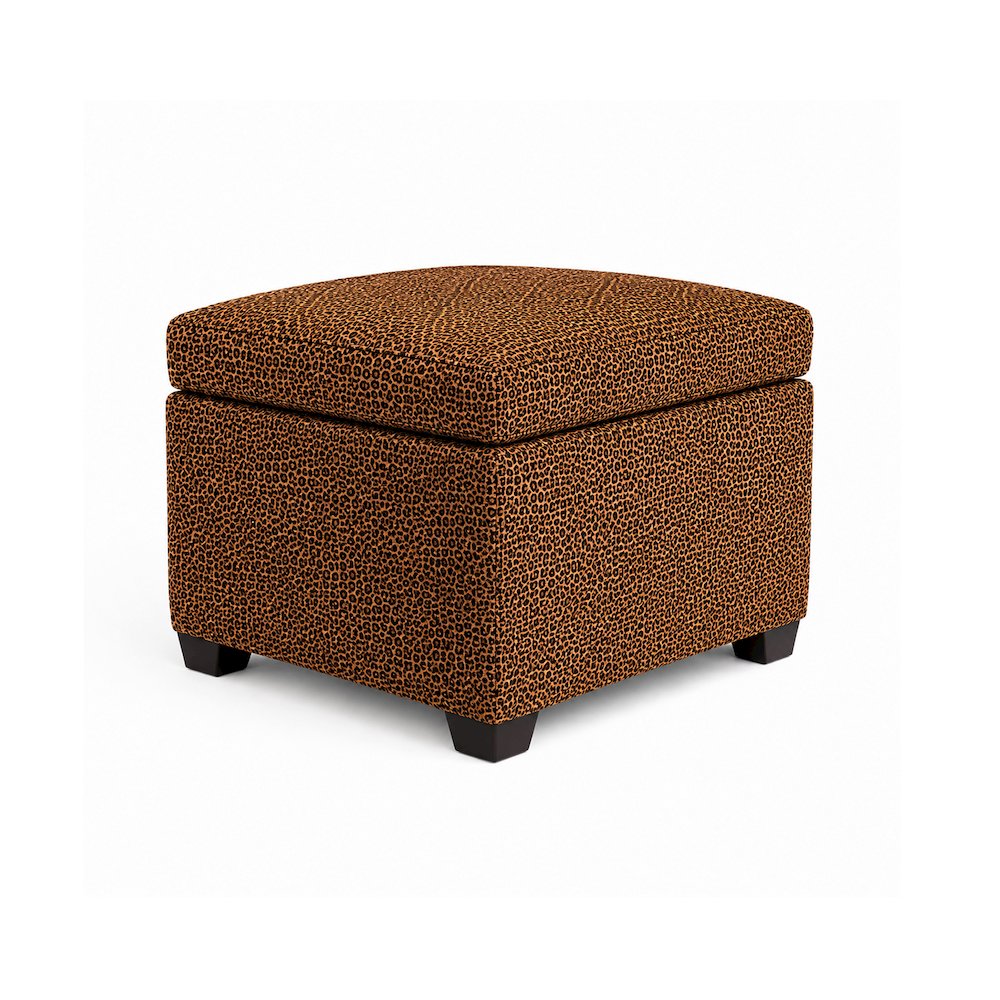 Jackson Square Storage Ottoman Velvet Leopard