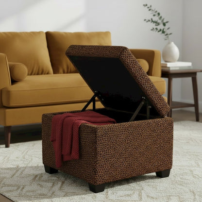 Jackson Square Storage Ottoman Velvet Leopard