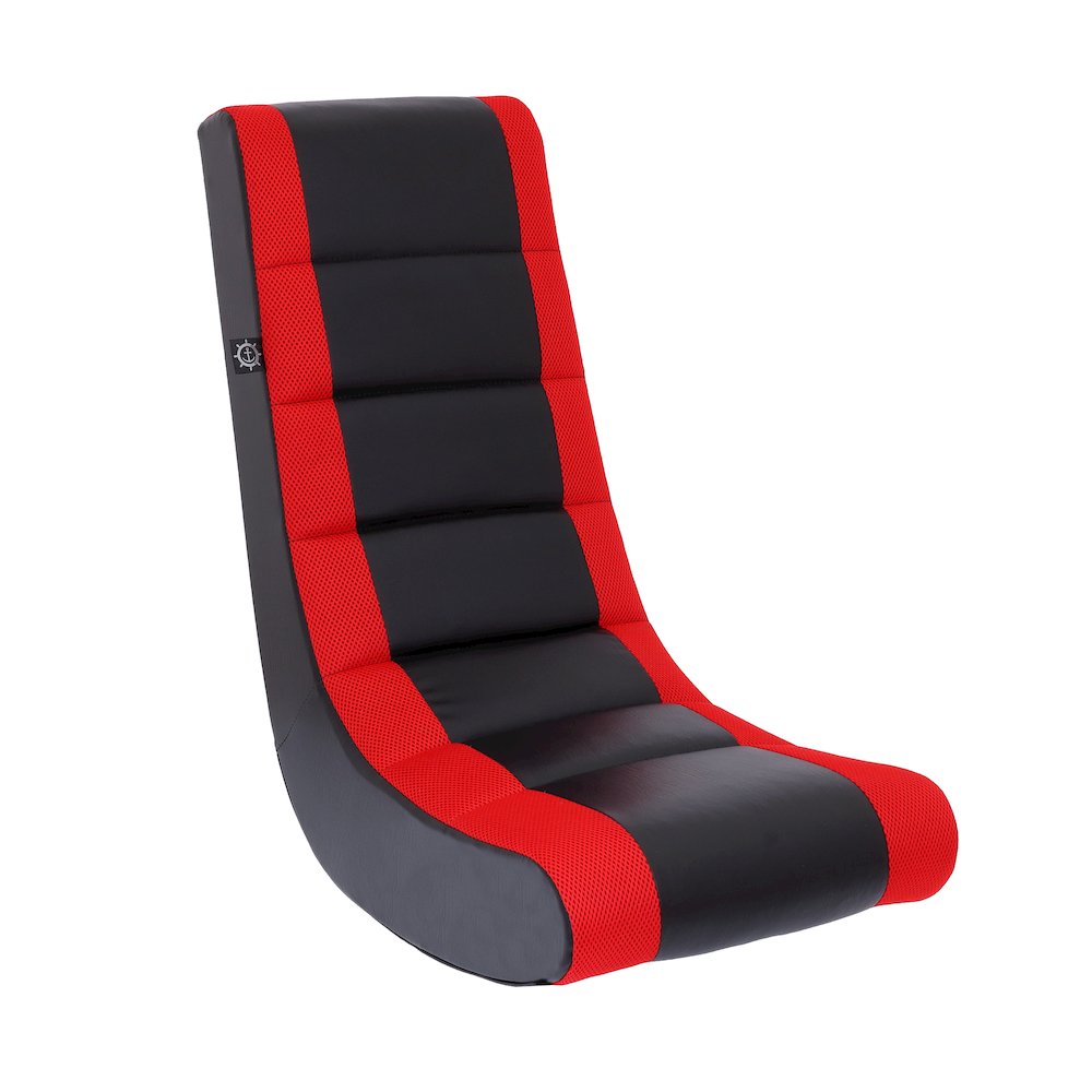 Classic Video Rocker Floor Gaming Chair, for Kids and Teens, Black/Red