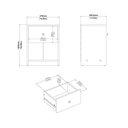 Portland 1 Drawer Nightstand - Set of 2, Jackson Hickory