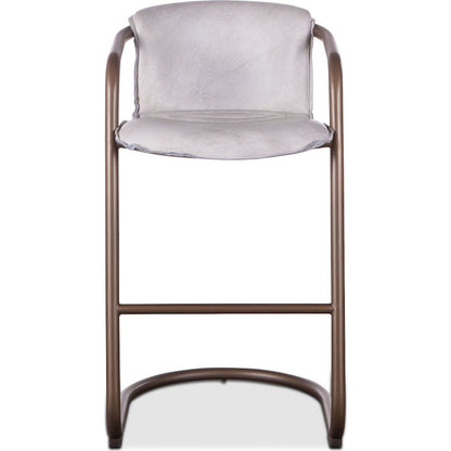 Chiavari Leather Bar Chair in Vintage White