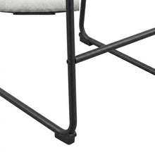 Grey upholstered dining chairs, set of 2, modern design, comfortable seating