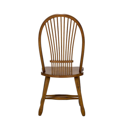 Treasures Sheaf Back Side Chair - Oak-Set of 2 in Rustic Oak