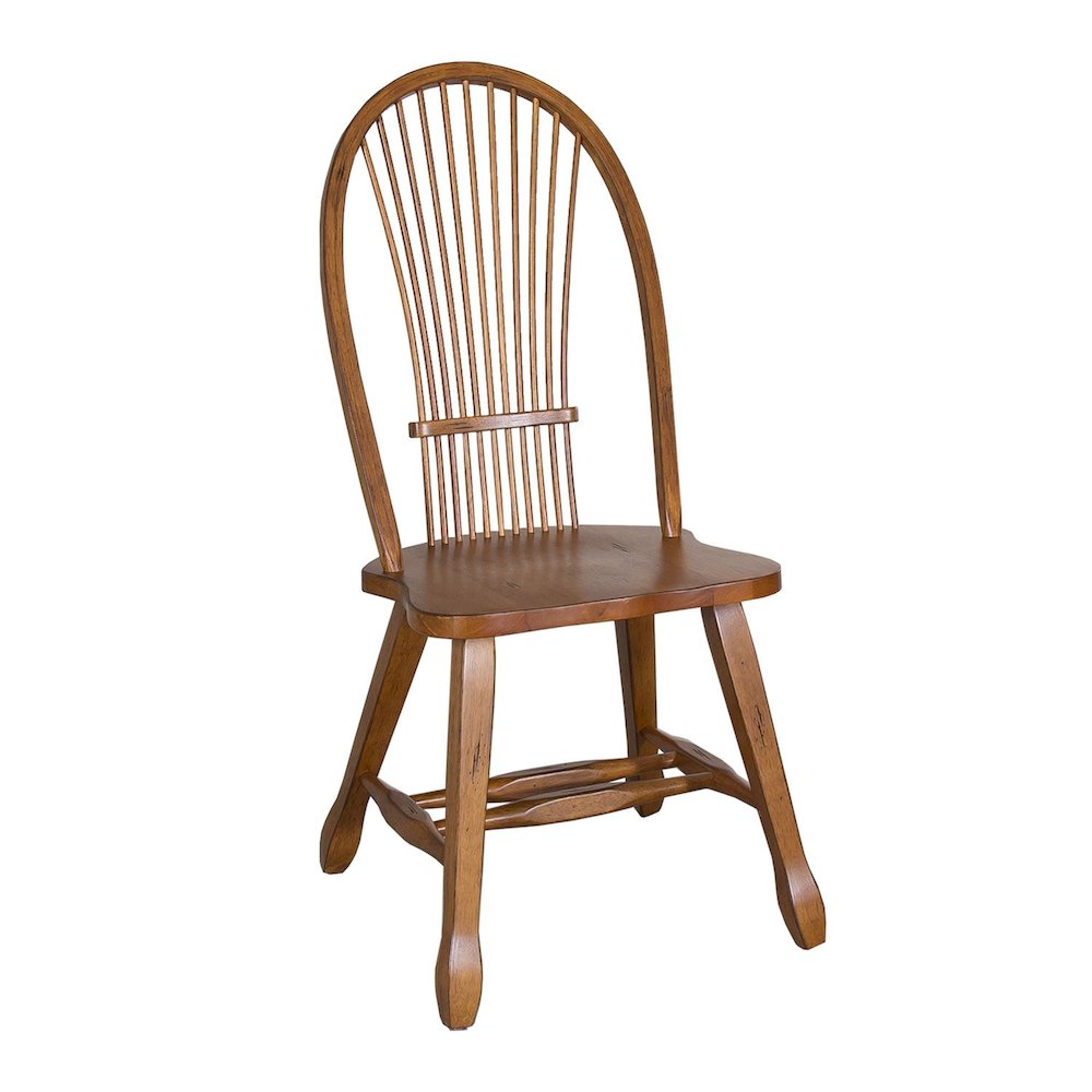 Treasures Sheaf Back Side Chair - Oak-Set of 2 in Rustic Oak
