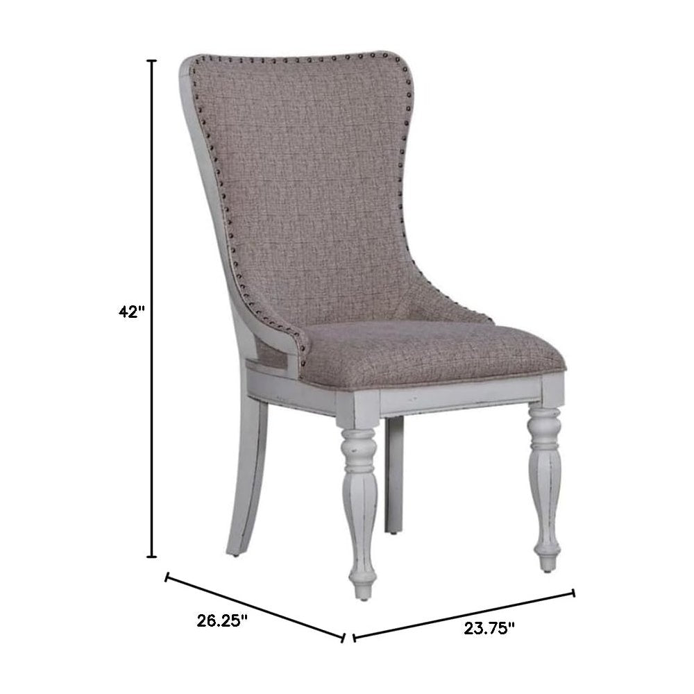 Upholstered Wing Back Side Chair for Dining Room, Set of 2