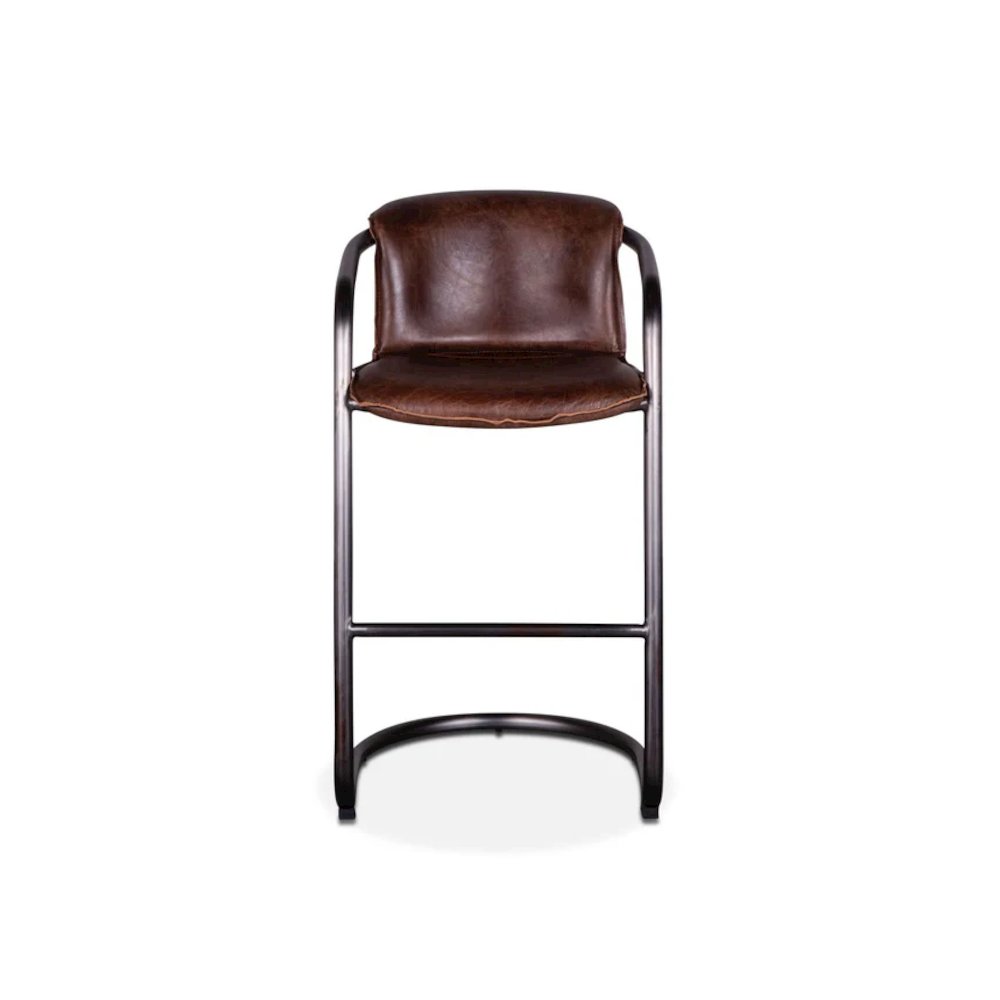 Chiavari Leather Bar Chair Geisha Brown