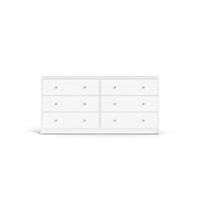Furnifact -  White Dresser for Bedroom – Modern 6 Drawer Dresser with Spacious Storage – Sleek White Dresser and Bedroom Dresser for Clothes and Essentials