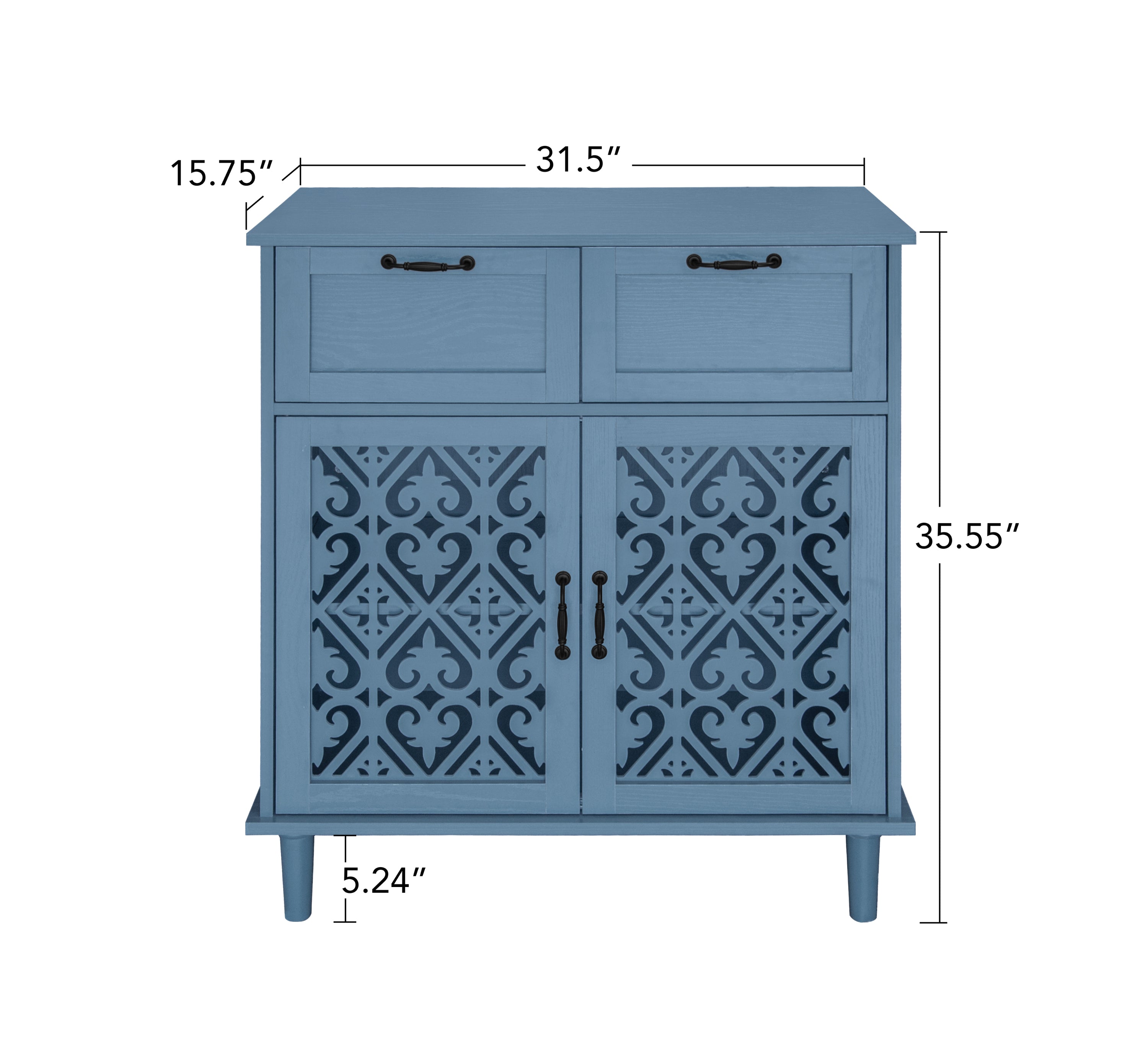 2 Door 2 Drawer Cabinet, American Furniture, Suitable for Bedroom, Living Room, Study