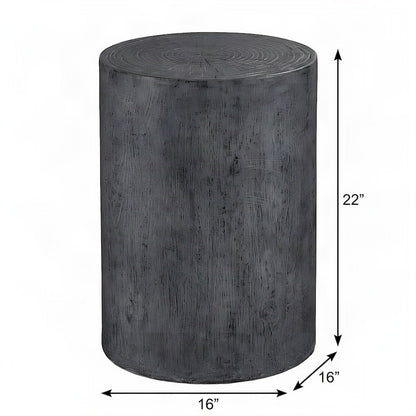Cast Concrete Side Table with Organic Grain Texture, Japandi Accent