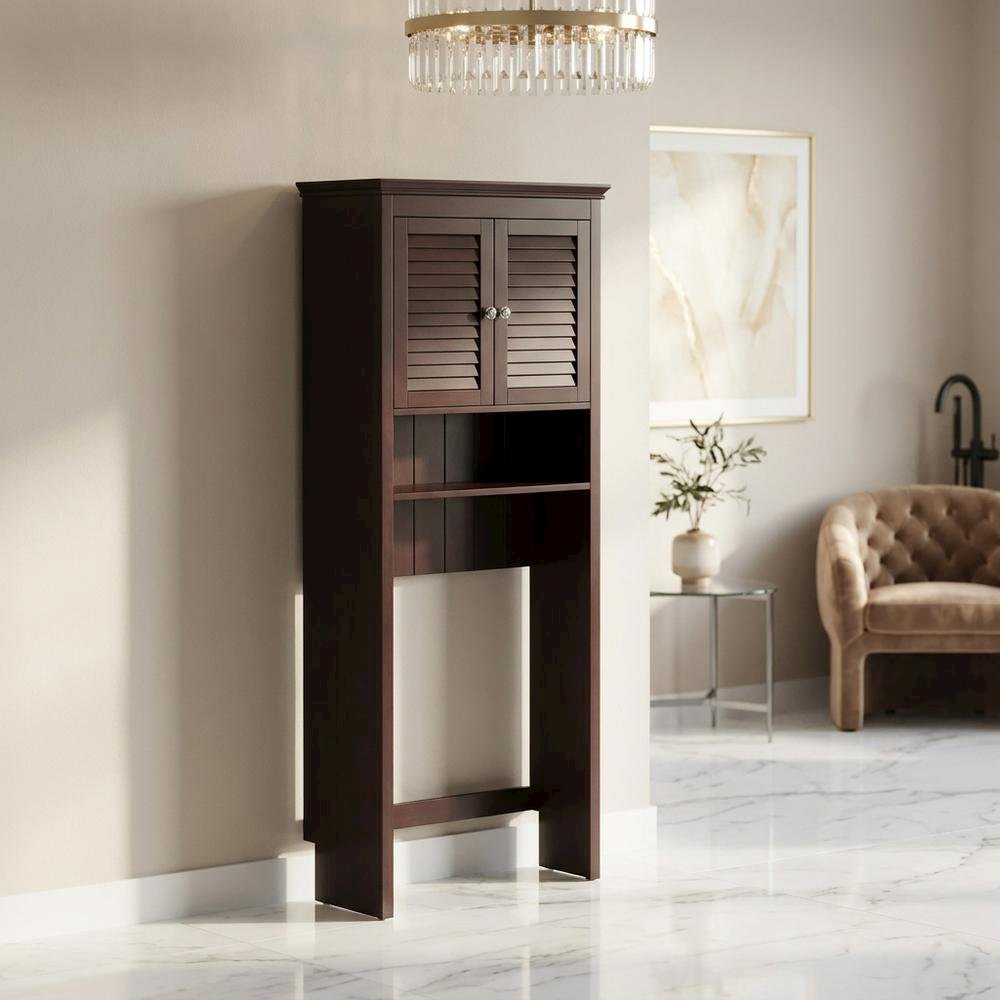 Espresso Space Saver Bathroom Vanity with Anti-Tip Hardware
