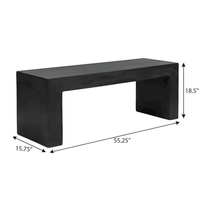 Fiber-Reinforced Concrete Outdoor Bench with Contemporary Profile for Entryway