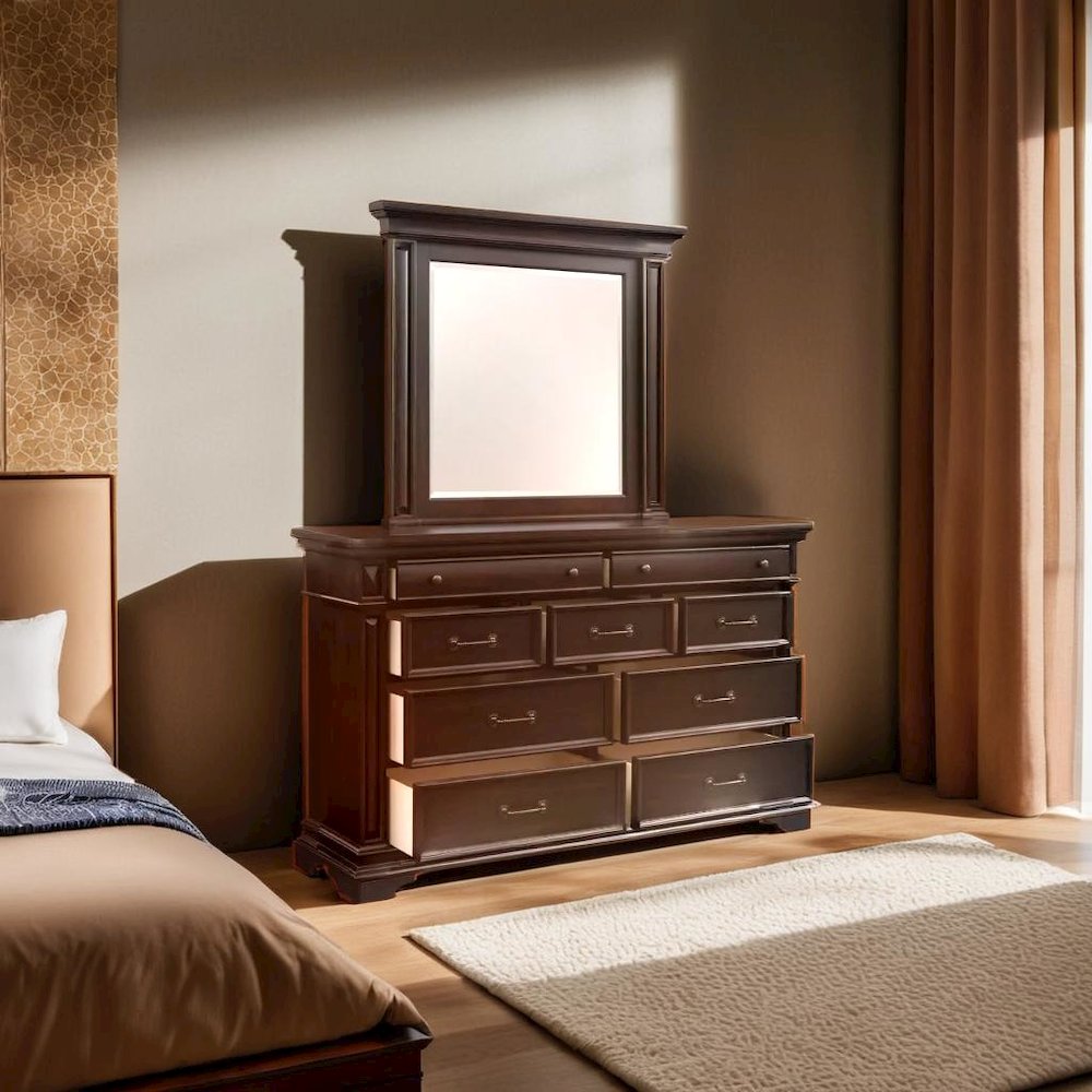 Elegant Framed Brown Mirror for Wall Decor in Contemporary Spaces