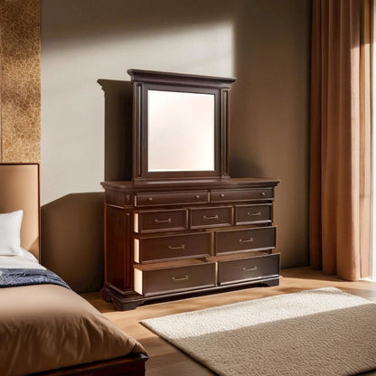 Elegant Framed Brown Mirror for Wall Decor in Contemporary Spaces