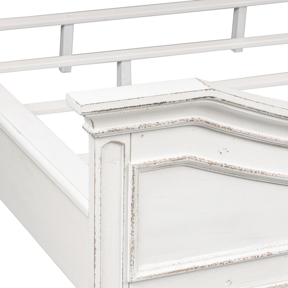 Magnolia Manor California King Upholstered Bed - Antique White & Weathered Bark