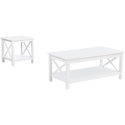 Skyview 2-piece Rectangular Lift Top Coffee Table Set White