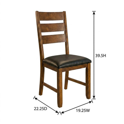 Mango Upholstered Side Chairs with Distressed Finish and Rustic Style, Set of 2