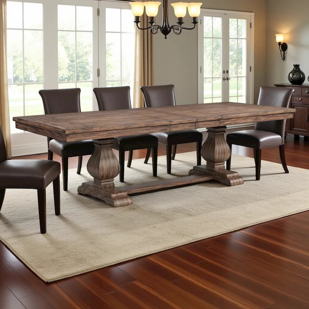 Standard Height Dining Table in Brown for Kitchen Nook and Breakfast Areas
