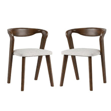 Rich Walnut Dining Chairs with Solid Wood Construction in Set of 2