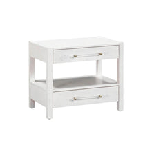 White Burl Wood Nightstand with 22-Inch Height and Modern Design