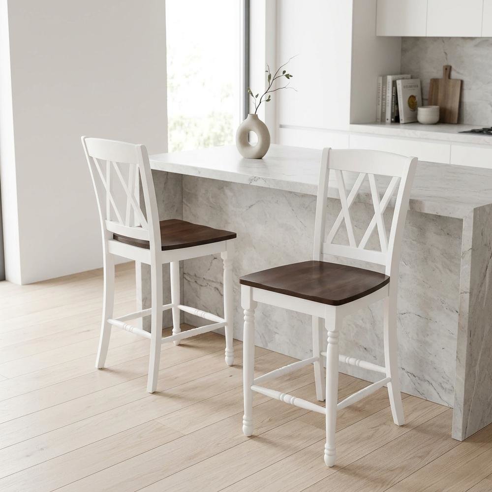 Counter Height Bar Stool Set with Comfortable Seats for Kitchen or Bar Area