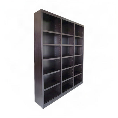 Espresso Wall Storage Unit with Adjustable Shelves and Sturdy Design