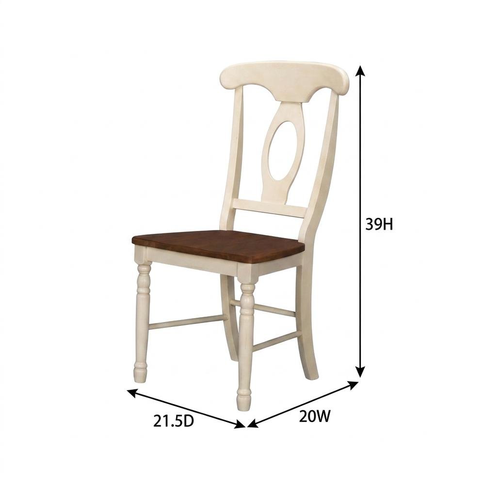 Merlot-Buttermilk Finish Distressed Side Chair in Solid Rubberwood