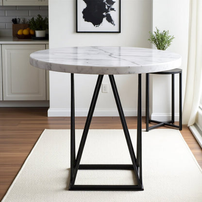 White Marble Top Counter Height Dining Table
