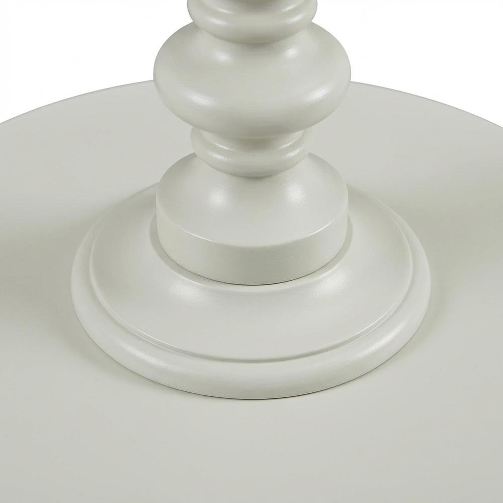White Round Spindle Coffee Table with Elegant Design and Lightweight Build