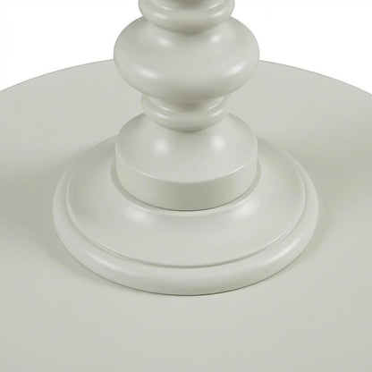 White Round Spindle Coffee Table with Elegant Design and Lightweight Build