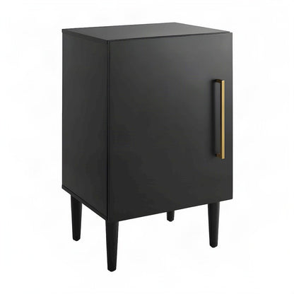 Mid-Century Record Player Stand with Wire Dividers, Matte Black