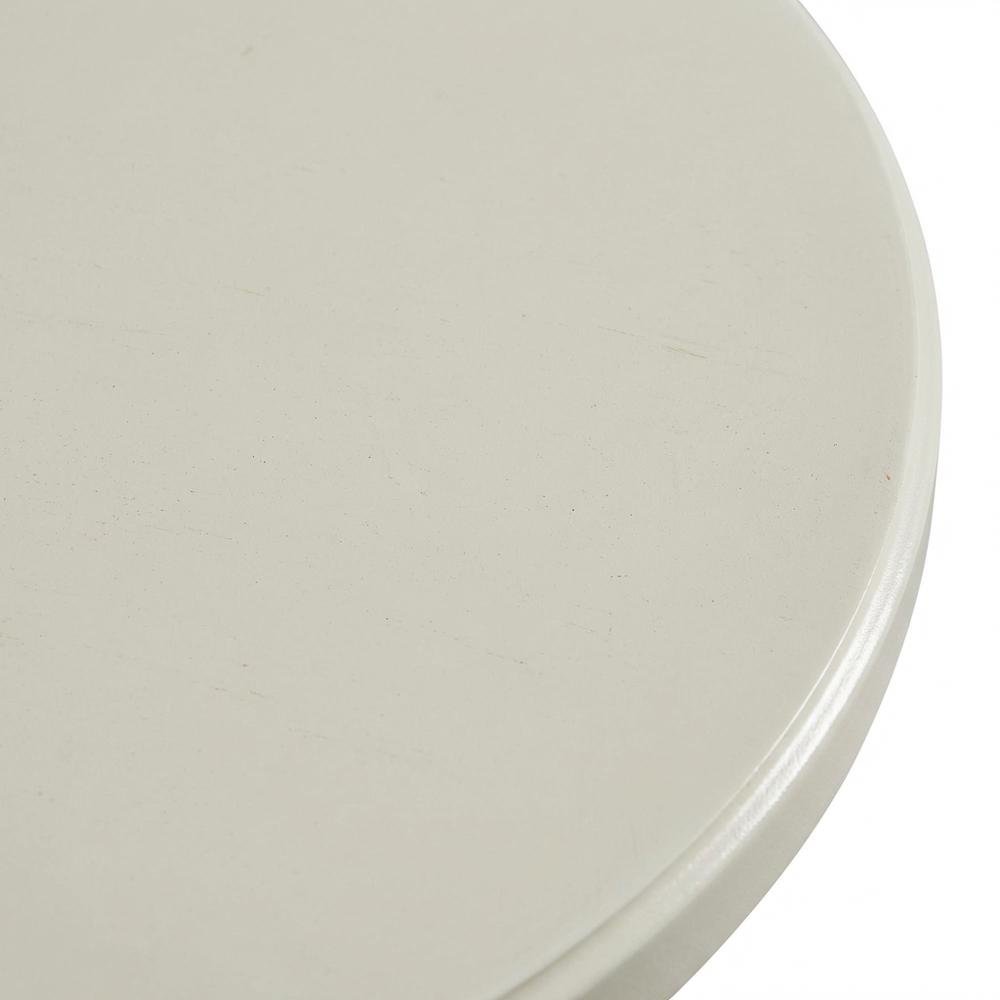 White Round Spindle Coffee Table with Elegant Design and Lightweight Build