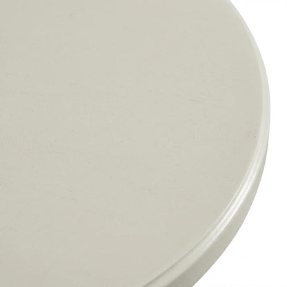 White Round Spindle Coffee Table with Elegant Design and Lightweight Build