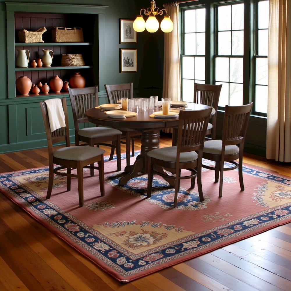 Solid Wood Dining Table Set for 6 with Chairs, 7 Pcs Kitchen Ensemble