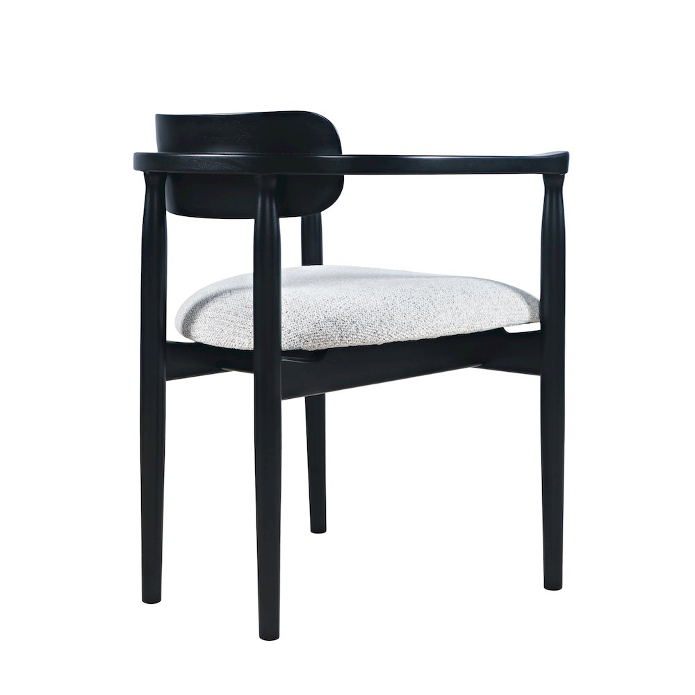 Linden Mid-Century Upholstered Dining Chair with Sculpted Back/Arms (Set of 2)