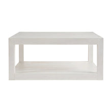 Square Cocktail Table with Open Shelf and Casters for Living Room