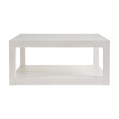 Square Cocktail Table with Open Shelf and Casters for Living Room