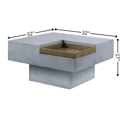 Grey Cement Coffee Table with Weathered Finish and Durable Construction