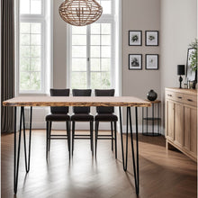 Brown Acacia and Metal Counter Height Dining Table for Kitchen or Dining Room