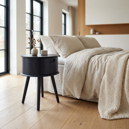 Navy Blue Nightstand with Modern Design and Sturdy Construction