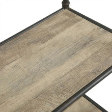 Antique Oak And Gray Bookshelf With Modern Storage Design