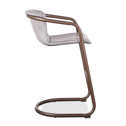 Chiavari Leather Bar Chair in Vintage White