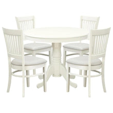 White Solid Wood 5 Pc Breakfast Nook Table Set, Chairs for Kitchen
