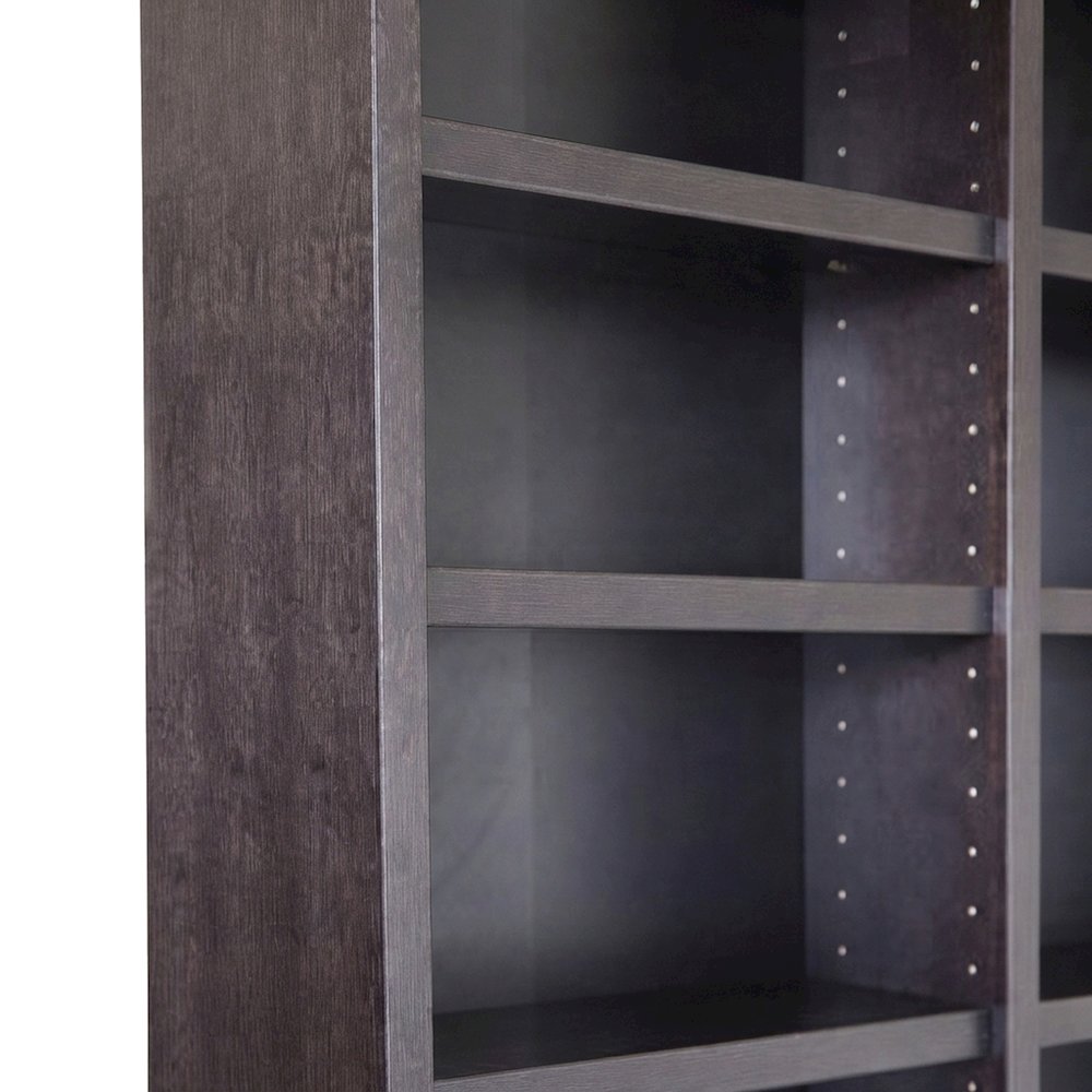 Espresso Wall Storage Unit with Adjustable Shelves and Sturdy Design